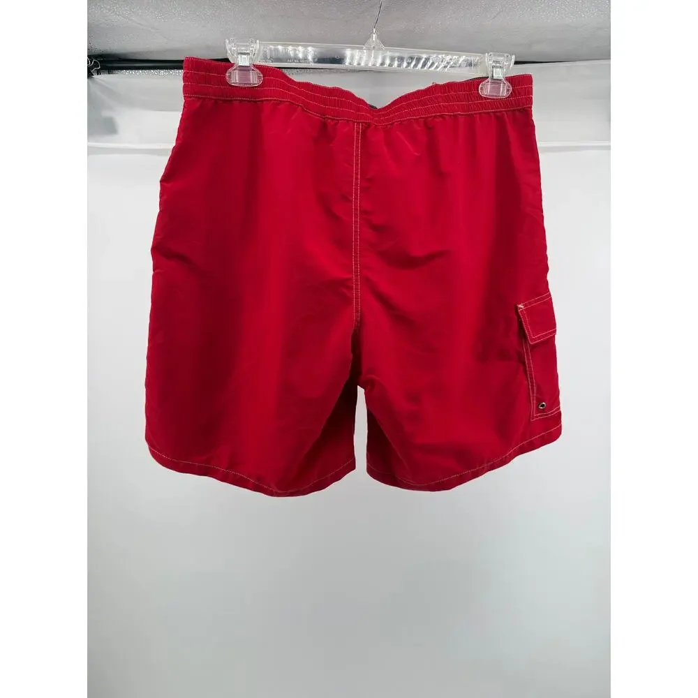 Polo Ralph Lauren Red Swim Trunks Board Shorts Nylon Lined Coastal Prep L